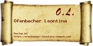 Ofenbecher Leontina névjegykártya